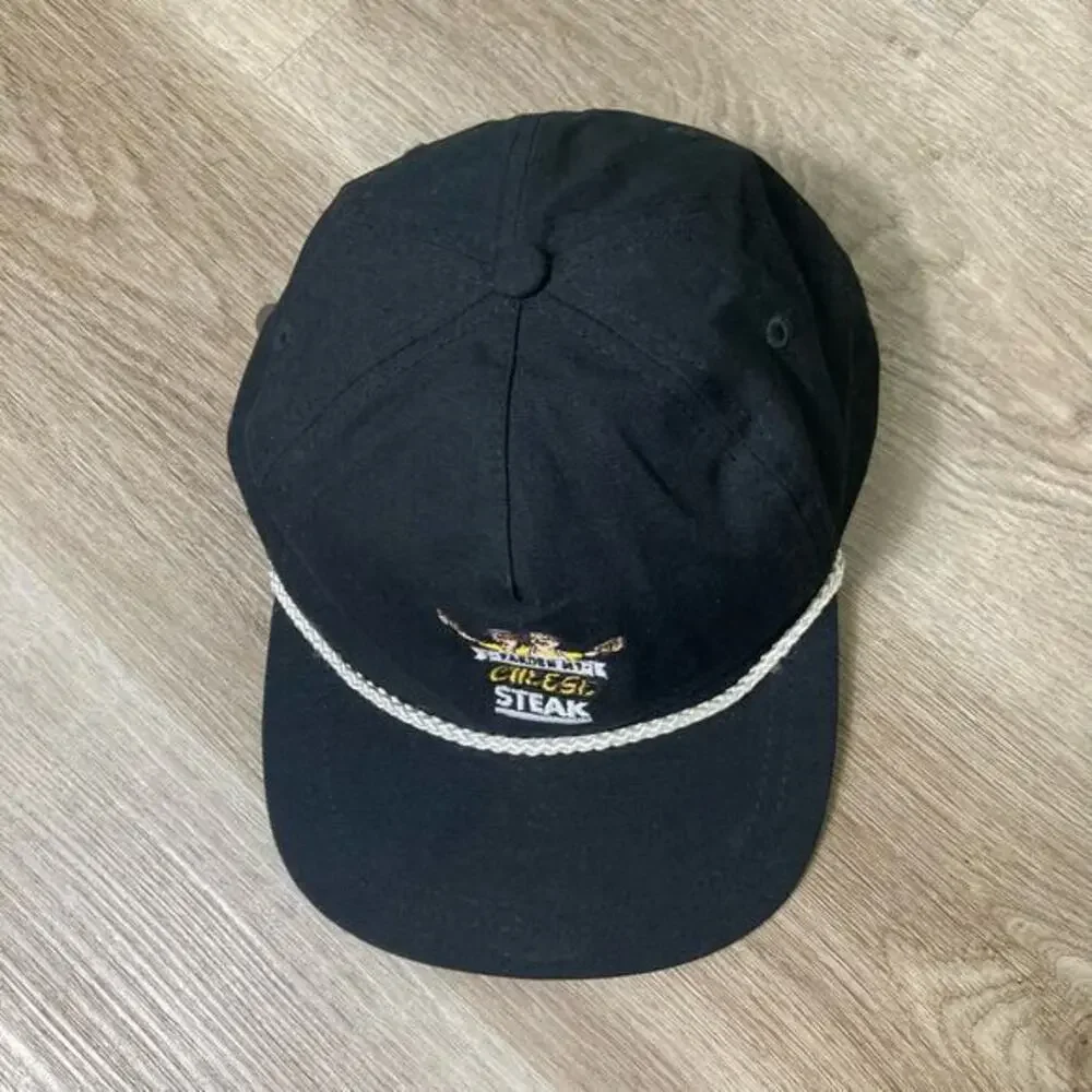 Pardon‎ My Cheese Steak Black Rope Snapback Hat Unisex Adjustable